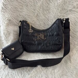 NWT Juicy Couture Crossbody Hobo Bag Pink League Logo & Coin Pouch $79 New Gift